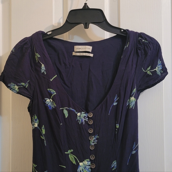 Urban Outfitters Blue Button Up Mini Dress - Picture 3 of 10